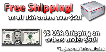 free shipping on all pit bikes and orders over $50.
