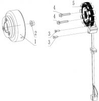ZS 190 Ignition Stator and Flywheel with Starter Clutch