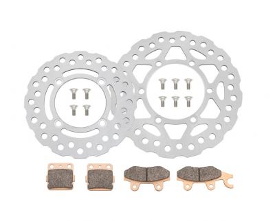 TBparts - Disc Brake Rotor set with Bolts & Brake Pads for KLX140 R & L 19″ / 16″ Front & Rear